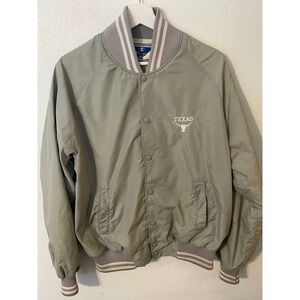 Vintage‎ Champion Texas Longhorns Mens Bomber Jacket Windbreaker Gray College